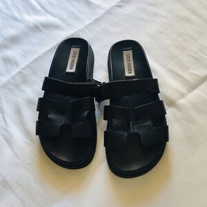 Steve Madden Black Slide Sandals